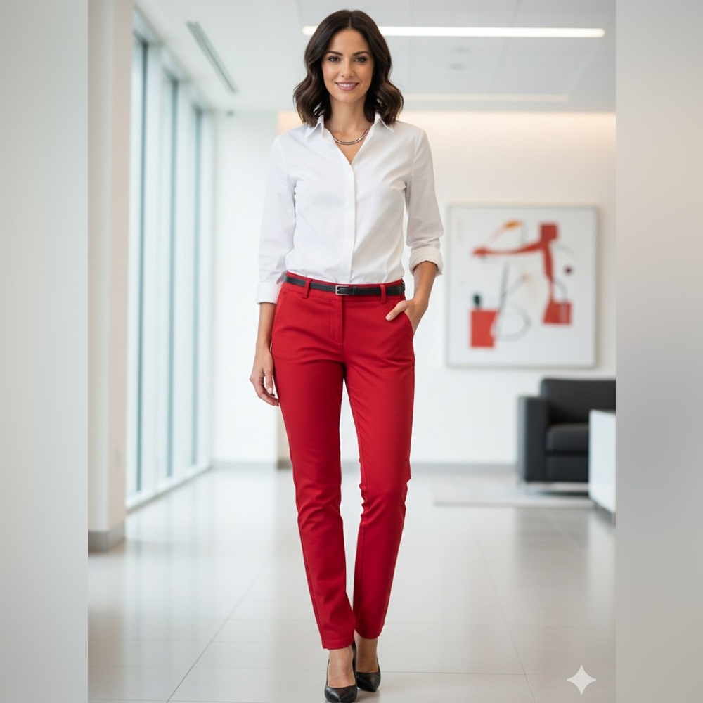 Express Columnist Red Dress Pants - Vibrant Career Slacks size 0R
